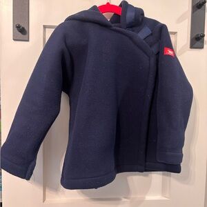 Kids Navy Blue Jacket widgeon fleece hooded unisex 4T nwot